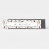 Personalisierte zarte Flora Schreibtischnamensplakette (Vorderseite )