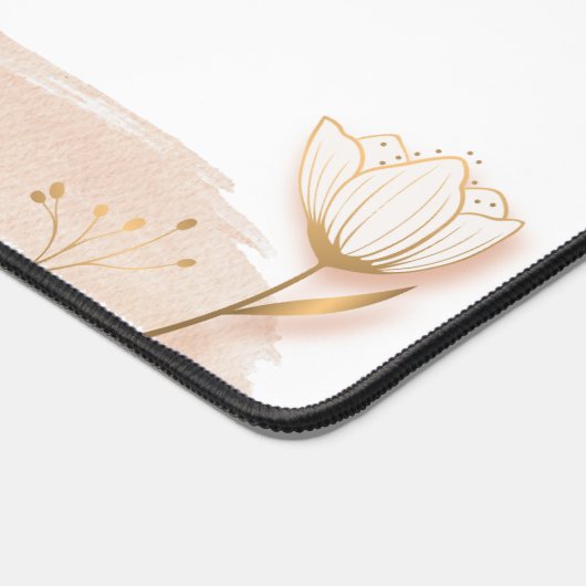 Personalisierte zarte Flora Schreibtischunterlage (Ecke)