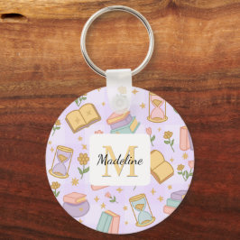 Personalisierte Zauberbücher Mädchen Lila Name Schlüsselanhänger