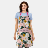 Personalisierte zauberhafte Rosa und Weiße Daisy B Schürze (Getragen)