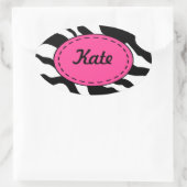 Personalisierte Zebra-Aufkleber Ovaler Aufkleber (Tasche)