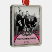 Personalisierte Zebra Spitze Zebra Prin FOTO Ornam Silbernes Ornament (Rechts)