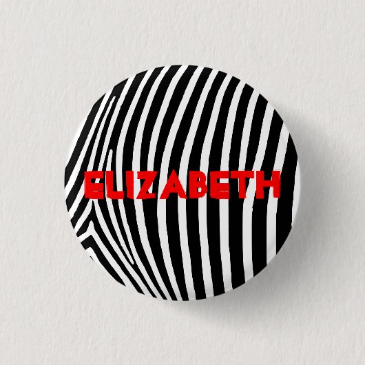 Personalisierte Zebra-Streifen Button (Vorderseite)