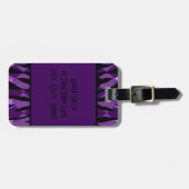Personalisierte Zebra Strip Muster Gepäckmarke Gepäckanhänger (Vorderseite horizontal)