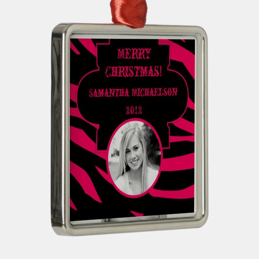 Personalisierte Zebra-Zebra Ornament Aus Metall (Rechts)