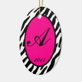 Personalisierte Zebra-Zebra-Zierschrift Keramikornament (Links)