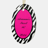 Personalisierte Zebra-Zebra-Zierschrift Keramikornament (Links)