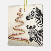 Personalisierte Zebras und Weihnachtsbäume in Ribb Keramikornament (Links)