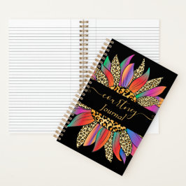 Personalisierte Zeitschrift für Regenbogen und Leo Notizblock