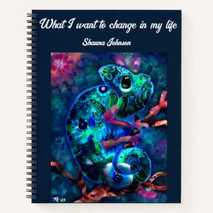 Personalisierte Zeitschrift mit Chameleon Art Notizblock