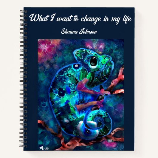 Personalisierte Zeitschrift mit Chameleon Art Notizblock (Vorderseite)