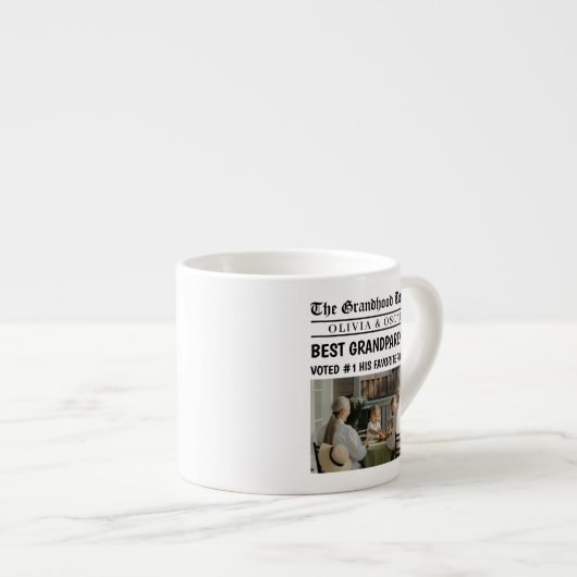 Personalisierte Zeitung | Beste Großeltern Espressotasse (Vorderseite Rechts)
