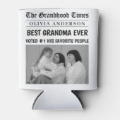 Personalisierte Zeitung | Beste Oma je Dosenkühler (Vorderseite)