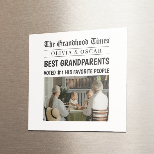 Personalisierte Zeitung | Bestes Grandeltern-Gesch Magnet