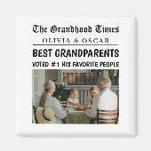 Personalisierte Zeitung | Bestes Grandeltern-Gesch Magnet (Vorne)