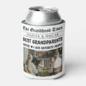 Personalisierte Zeitung | Bestes Großeltern-Gesche Dosenkühler (Kanne Vorderseite)