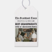 Personalisierte Zeitung | Bestes Großeltern-Gesche Geschenkanhänger (Vorderseite)