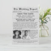 Personalisierte Zeitung Save the Date Hochzeit Einladung (Stehend Vorderseite)