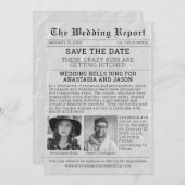 Personalisierte Zeitung Save the Date Hochzeit Einladung (Vorne/Hinten)