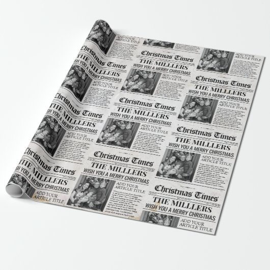 Personalisierte Zeitung Weihnachtswrapping Paper Geschenkpapier (Ungerollt)