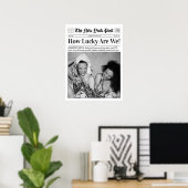 Personalisierte Zeitungsdrucke "Wie glücklich sind Poster (Heimbüro)