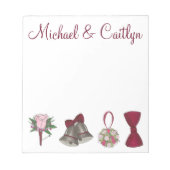 Personalisierte Zellen Blume Gastgeschenk Hochzeit Notizblock (Vorderseite)