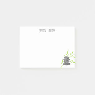 Personalisierte Zen-Steine und Bambus-Post-it®-Not Post-it Klebezettel