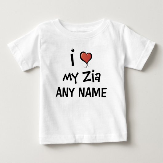 Personalisierte Zia-Liebe Baby T-shirt (Vorderseite)