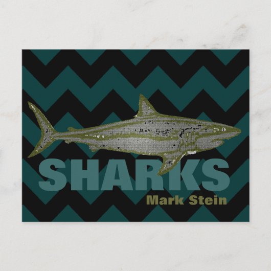 personalisierte Zickzack Haie Postkarte (Vorderseite)