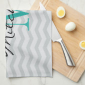 Personalisierte Zickzack Küchenhandtücher in Monog Handtuch (Viertel Falte)