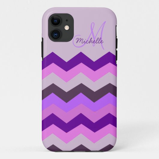 Personalisierte Zickzack lila Explosion Case-Mate iPhone Hülle (Rückseite)