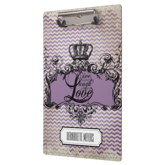 Personalisierte Zickzack Live-Lgh-Liebe Klemmbrett (Links)