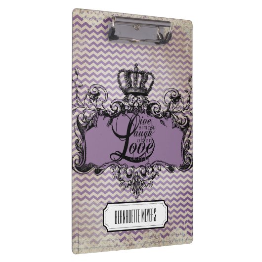 Personalisierte Zickzack Live-Lgh-Liebe Klemmbrett (Rechts)