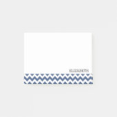 Personalisierte Zickzack Navy Strips Post-it Klebezettel (Vorderseite)