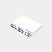 Personalisierte Zickzack Navy Strips Post-it Klebezettel (angewinkelt)