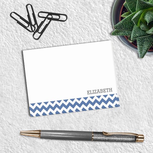 Personalisierte Zickzack Navy Strips Post-it Klebezettel