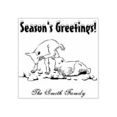 Personalisierte Ziege Weihnachtsfamilie Gummistempel (Prägung)