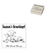 Personalisierte Ziege Weihnachtsfamilie Gummistempel (Stempel)