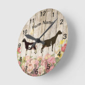 Personalisierte Ziegenfarm LaMancha Runde Wanduhr (Winkel)