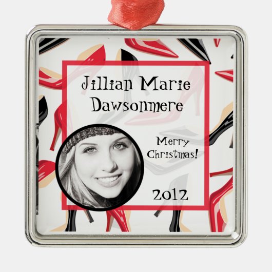 Personalisierte Zierkunst Frauen Schuhe Hoher Absa Ornament Aus Metall (Vorne)