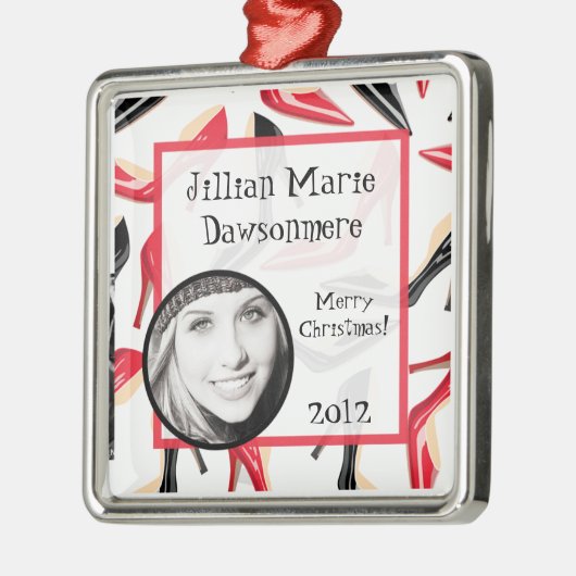 Personalisierte Zierkunst Frauen Schuhe Hoher Absa Ornament Aus Metall (Links)