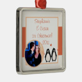 Personalisierte Zierpinguin-Liebe/Herz Ornament Aus Metall (Rechts)