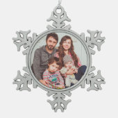 Personalisierte Zinn-Schneeflocke-Verzierung Schneeflocken Zinn-Ornament (Vorderseite)