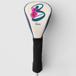 Personalisierte Zinnia-Blumen-Monogramm-Initiale B Golf Headcover