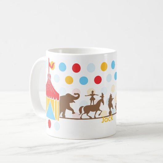 Personalisierte Zirkus-Tasse Kaffeetasse (Vorderseite Links)