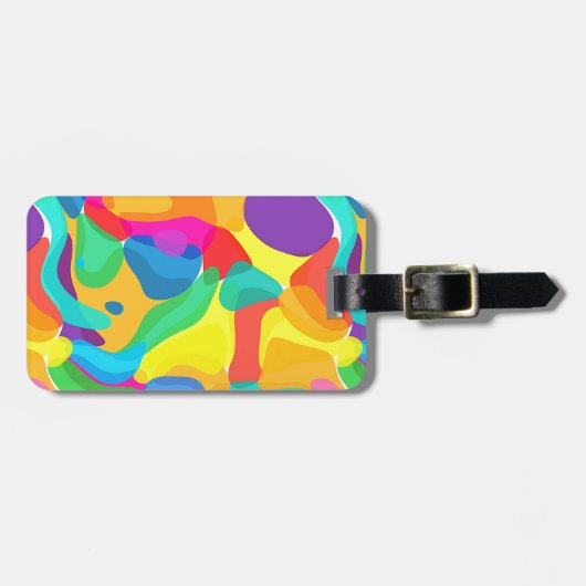 Personalisierte Zirkusfarben Abstraktes Kunstmuste Gepäckanhänger (Vorderseite horizontal)