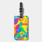 Personalisierte Zirkusfarben Abstraktes Kunstmuste Gepäckanhänger (Vorderseite vertikal)