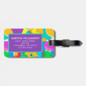 Personalisierte Zirkusfarben Abstraktes Kunstmuste Gepäckanhänger (Rückseite horizontal)