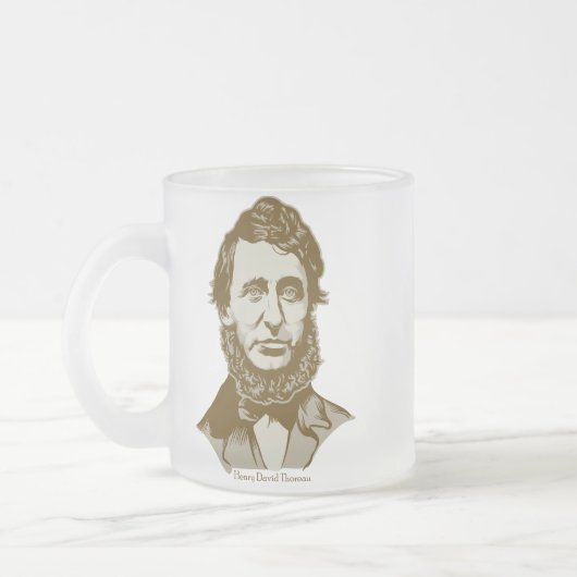 Personalisierte Zitat-Tasse Henry David Thoreau Mattglastasse (Links)