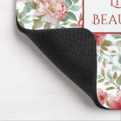Personalisierte Zitate mit rosa roten Blumen Mousepad (Ecke)